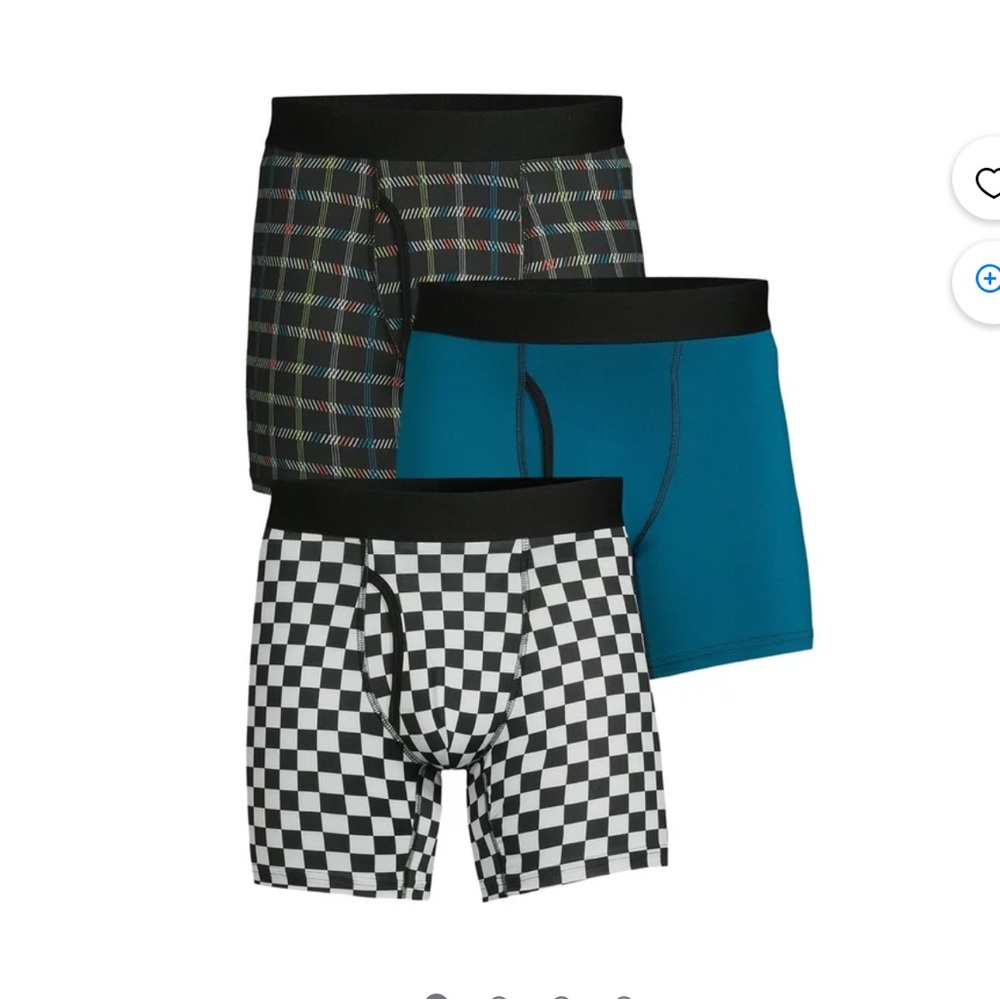 BNIB No Boundaries Men’s Size XL Tag-Free Printed Stretch Box Briefs Set of 3